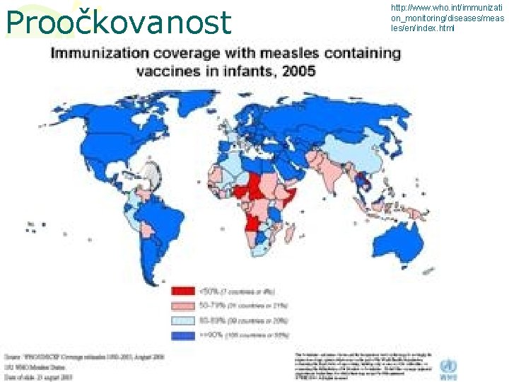 Proočkovanost http: //www. who. int/immunizati on_monitoring/diseases/meas les/en/index. html 