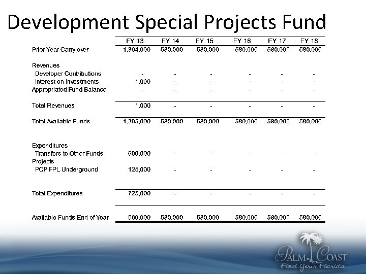 Development Special Projects Fund 