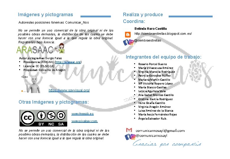 Imágenes y pictogramas Autores/as posiciones fonemas: Comunicar_Nos No se permite un uso comercial de Imágenes y pictogramas Autores/as posiciones fonemas: Comunicar_Nos No se permite un uso comercial de
