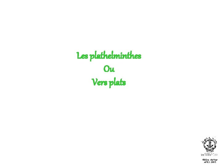 Les plathelminthes Ou Vers plats Hélène Authier AFBS 2005 