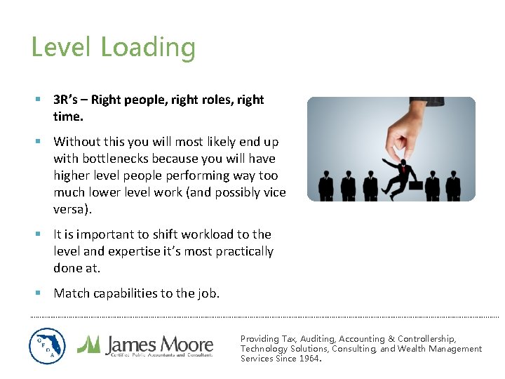 Level Loading § 3 R’s – Right people, right roles, right time. § Without Level Loading § 3 R’s – Right people, right roles, right time. § Without