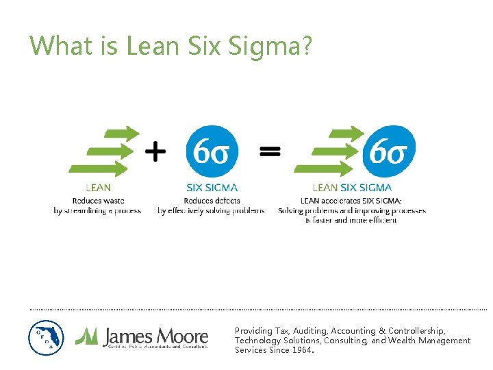 What is Lean Six Sigma? ………………………………………………………………………………………………………………. . Providing Tax, Auditing, Accounting & Controllership, Technology What is Lean Six Sigma? ………………………………………………………………………………………………………………. . Providing Tax, Auditing, Accounting & Controllership, Technology