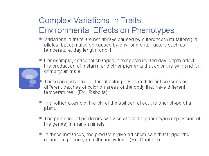 Complex Variations In Traits: Environmental Effects on Phenotypes § Variations in traits are not