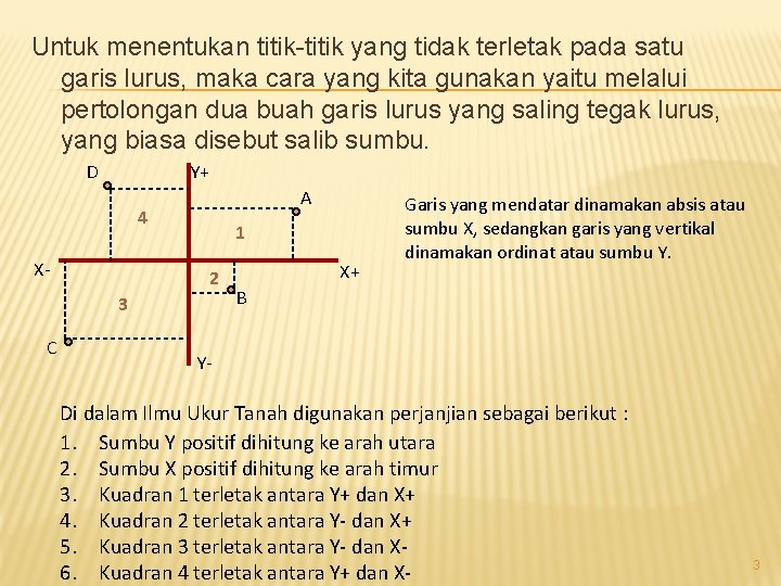 Untuk menentukan titik-titik yang tidak terletak pada satu garis lurus, maka cara yang kita
