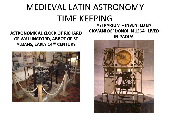 MEDIEVAL LATIN ASTRONOMY TIME KEEPING ASTRONOMICAL CLOCK OF RICHARD OF WALLINGFORD, ABBOT OF ST