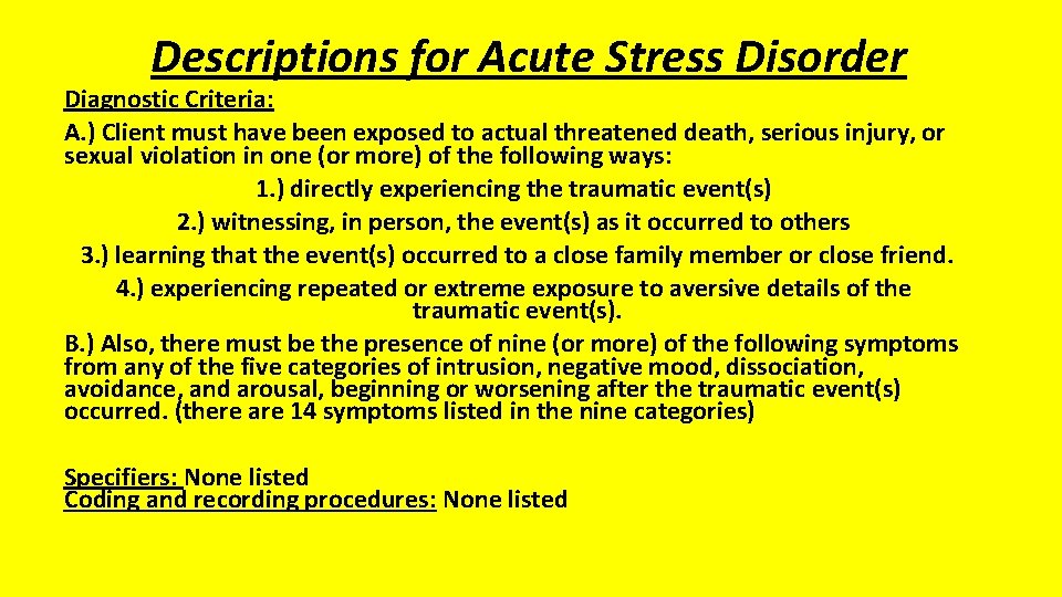 Trauma and Stressor Related Disorders University of Manoa