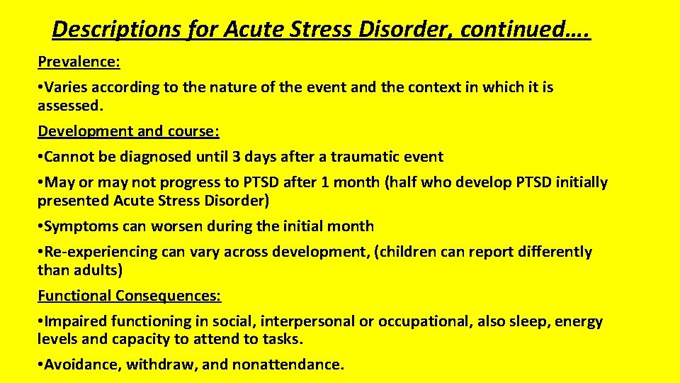 Trauma and Stressor Related Disorders University of Manoa