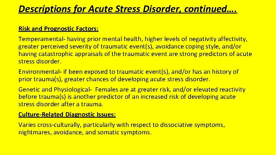 Trauma and Stressor Related Disorders University of Manoa
