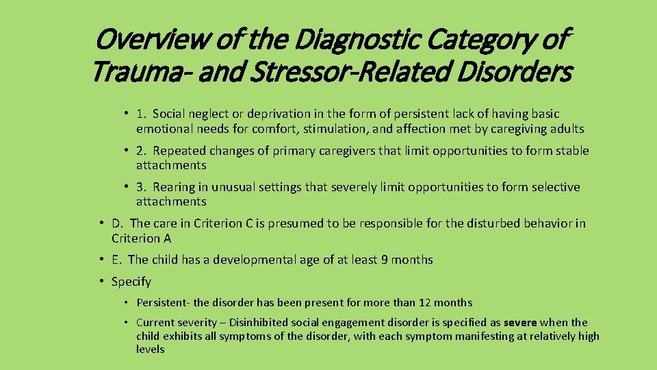 Trauma and Stressor Related Disorders University of Manoa