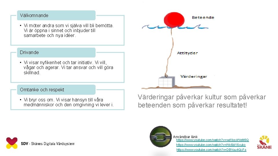 Välkomnande • Vi möter andra som vi själva vill bli bemötta. Vi är öppna