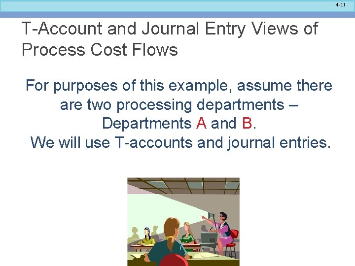 4 -11 T-Account and Journal Entry Views of Process Cost Flows For purposes of