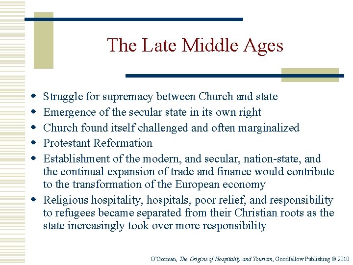 The Late Middle Ages w w w Struggle for supremacy between Church and state