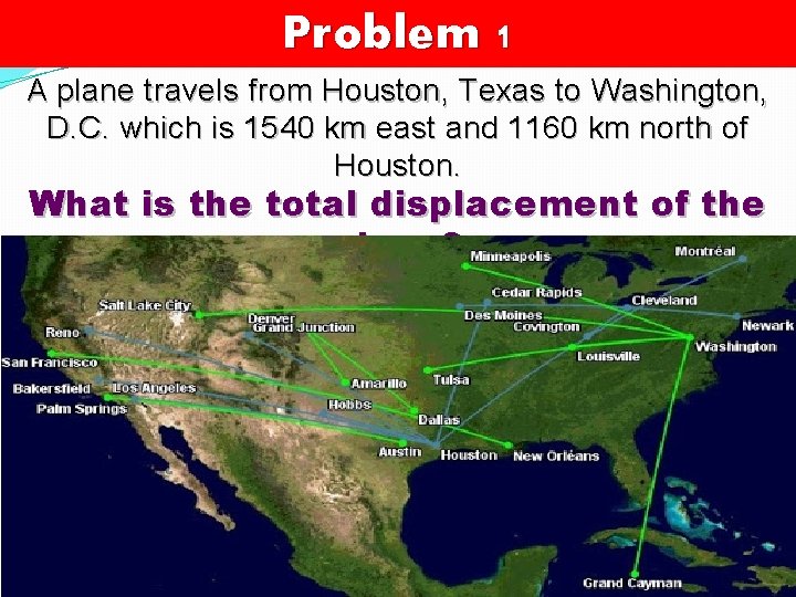 Problem 1 A plane travels from Houston, Texas to Washington, D. C. which is