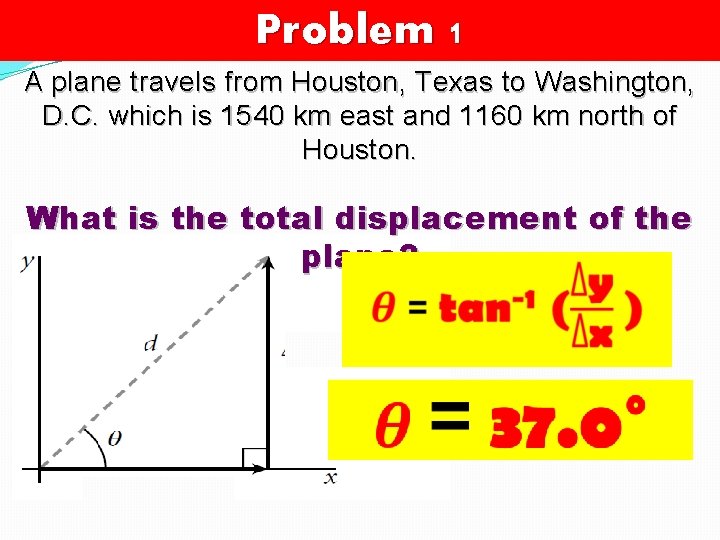 Problem 1 A plane travels from Houston, Texas to Washington, D. C. which is