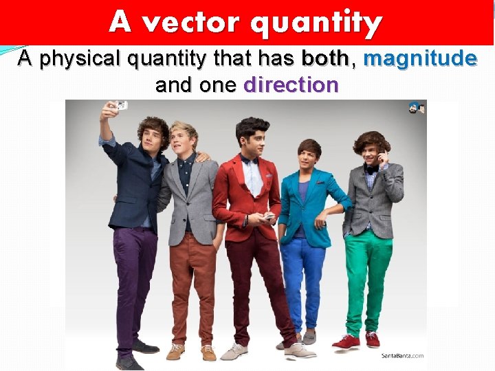 A vector quantity A physical quantity that has both, magnitude and one direction 