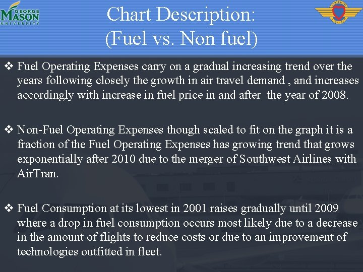 Chart Description: (Fuel vs. Non fuel) v Fuel Operating Expenses carry on a gradual