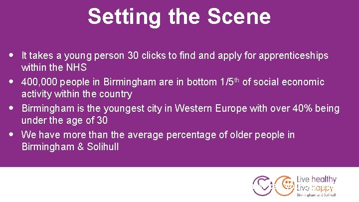 Setting the Scene • • • It takes a young person 30 clicks to