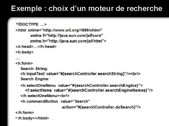 Exemple : choix d’un moteur de recherche Exemple : choix d’un moteur de recherche
