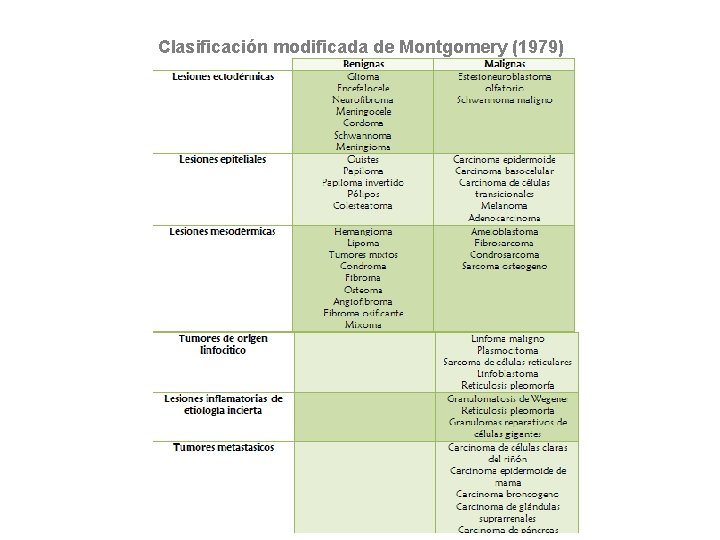 Clasificación modificada de Montgomery (1979) 