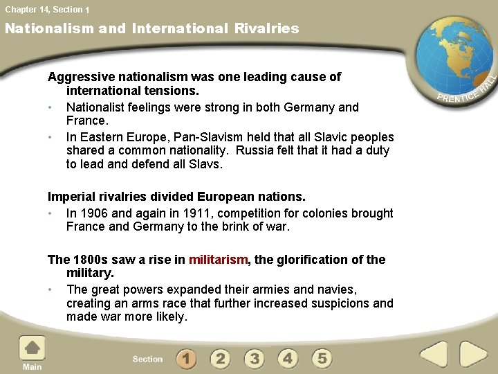 Chapter 14, Section 1 Nationalism and International Rivalries Aggressive nationalism was one leading cause