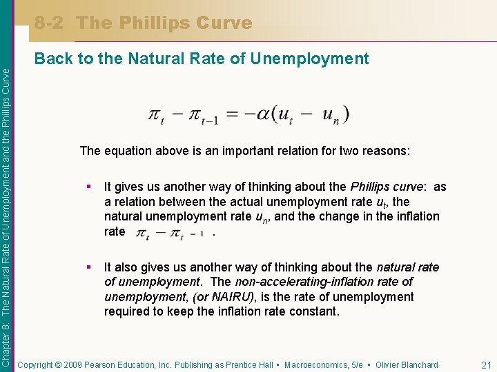 8 -2 The Phillips Curve Chapter 8: The Natural Rate of Unemployment and the