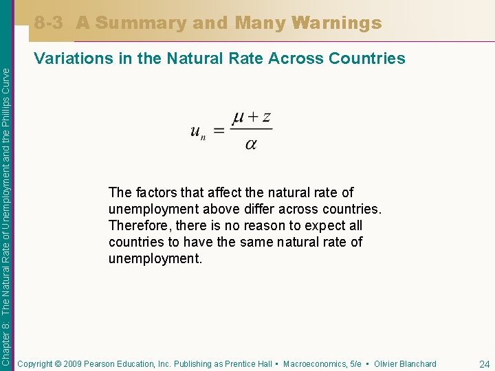 8 -3 A Summary and Many Warnings Chapter 8: The Natural Rate of Unemployment