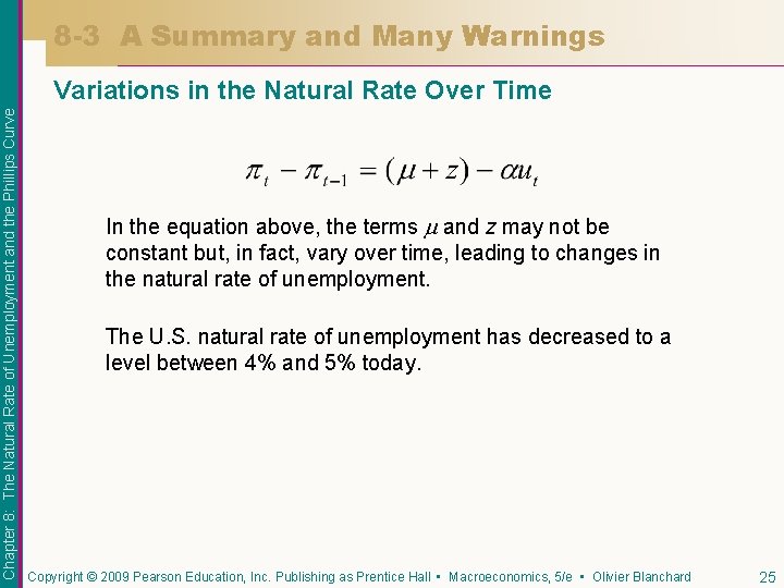 8 -3 A Summary and Many Warnings Chapter 8: The Natural Rate of Unemployment