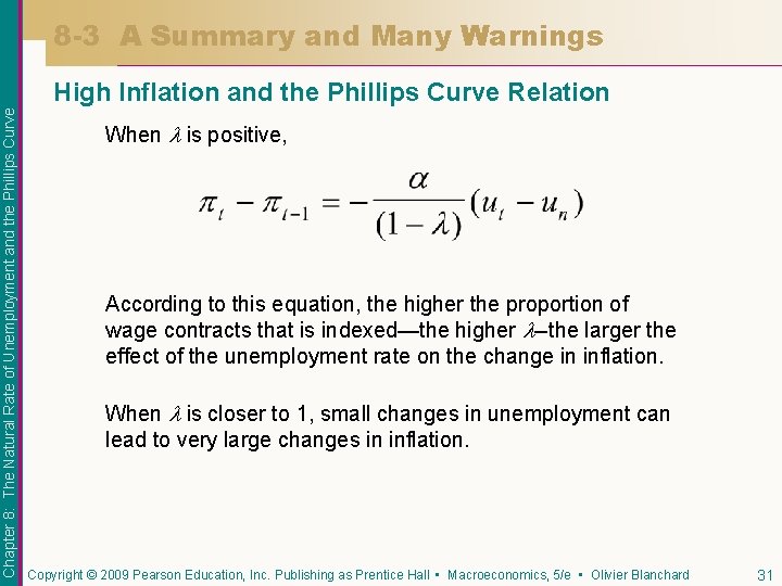 8 -3 A Summary and Many Warnings Chapter 8: The Natural Rate of Unemployment