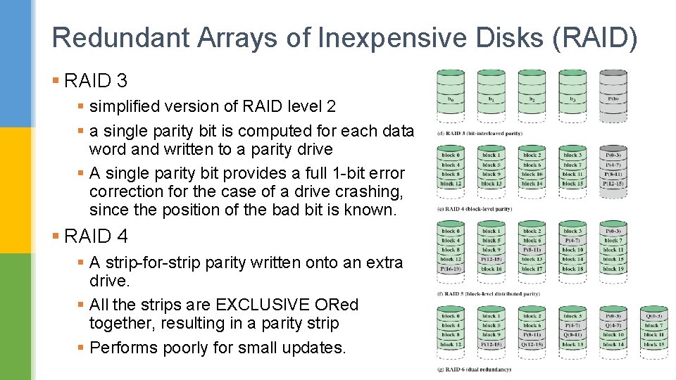 Redundant Arrays of Inexpensive Disks (RAID) § RAID 3 § simplified version of RAID