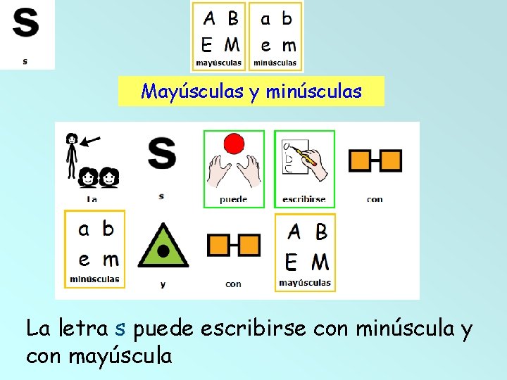 Mayúsculas y minúsculas La letra s puede escribirse con minúscula y con mayúscula 