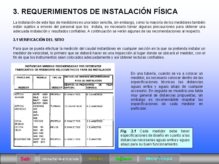 3. REQUERIMIENTOS DE INSTALACIÓN FÍSICA La instalación de este tipo de medidores es una