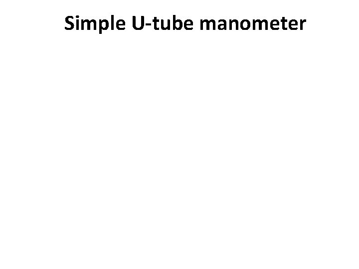 Simple U-tube manometer 