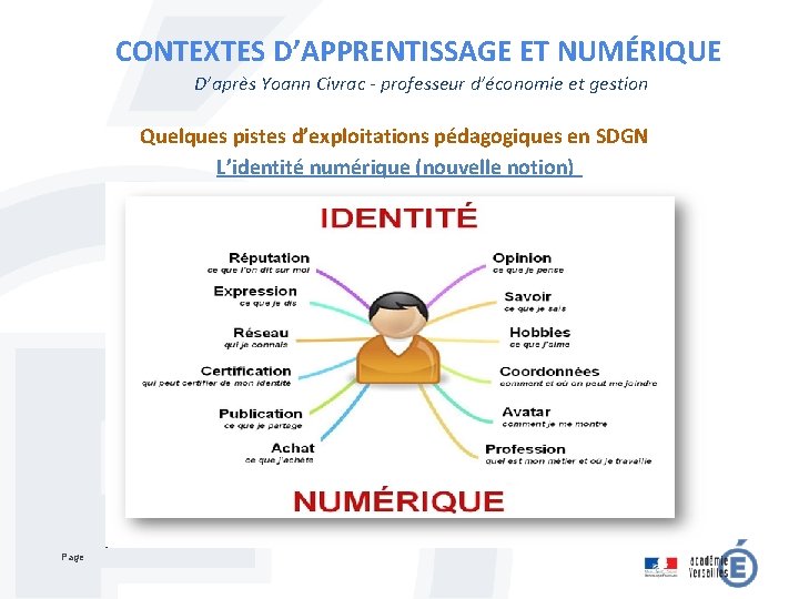 CONTEXTES D’APPRENTISSAGE ET NUMÉRIQUE D’après Yoann Civrac - professeur d’économie et gestion Quelques pistes