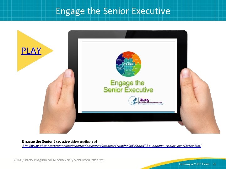 Engage the Senior Executive PLAY Engage the Senior Executive video available at http: //www.