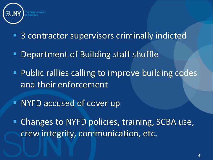 § 3 contractor supervisors criminally indicted § Department of Building staff shuffle § Public