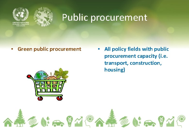 Public procurement • Green public procurement • All policy fields with public procurement capacity