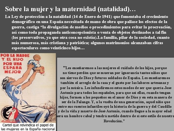 Sobre la mujer y la maternidad (natalidad)… La Ley de protección a la natalidad