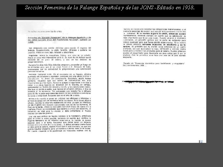 Sección Femenina de la Falange Española y de las JONS -Editado en 1958. 