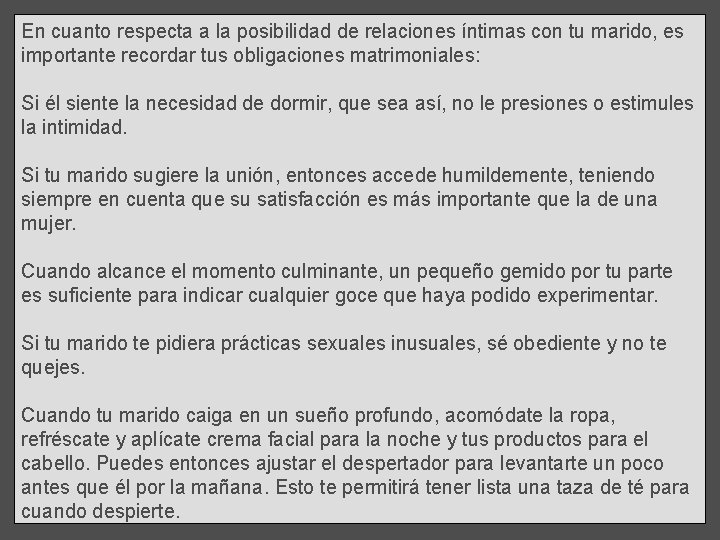 En cuanto respecta a la posibilidad de relaciones íntimas con tu marido, es importante