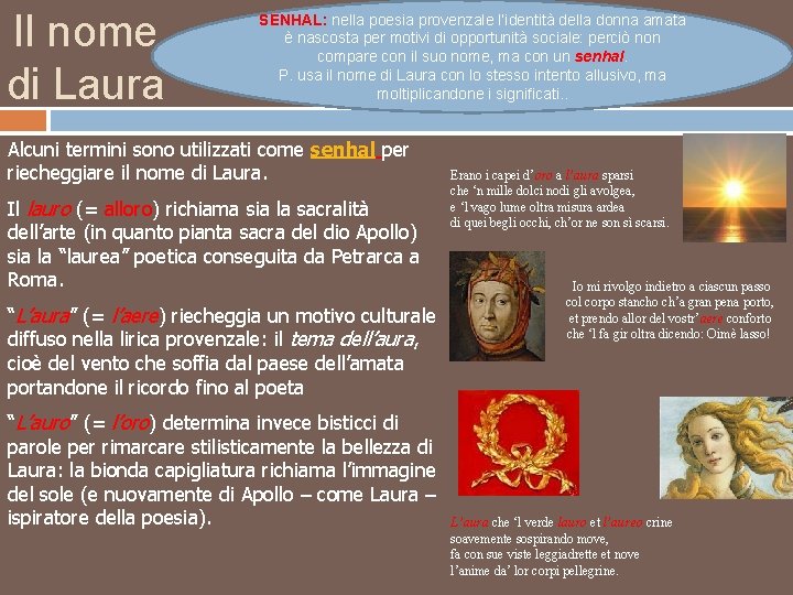 Il nome di Laura SENHAL: nella poesia provenzale l’identità della donna amata è nascosta