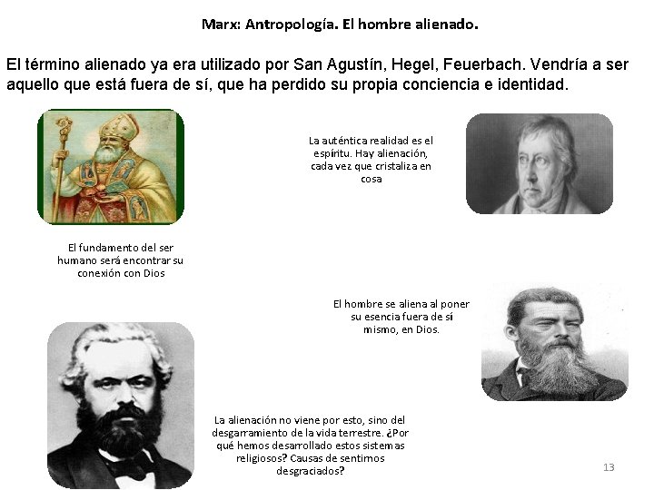 Marx: Antropología. El hombre alienado. El término alienado ya era utilizado por San Agustín, Marx: Antropología. El hombre alienado. El término alienado ya era utilizado por San Agustín,