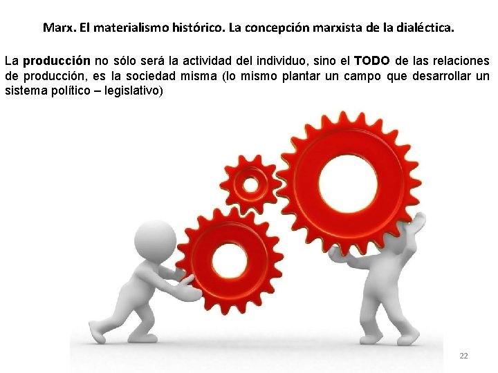 Marx. El materialismo histórico. La concepción marxista de la dialéctica. La producción no sólo Marx. El materialismo histórico. La concepción marxista de la dialéctica. La producción no sólo
