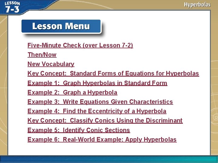 Five-Minute Check (over Lesson 7 -2) Then/Now New Vocabulary Key Concept: Standard Forms of