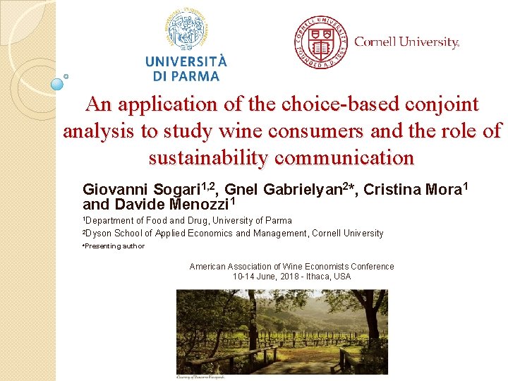 An application of the choice-based conjoint analysis to study wine consumers and the role
