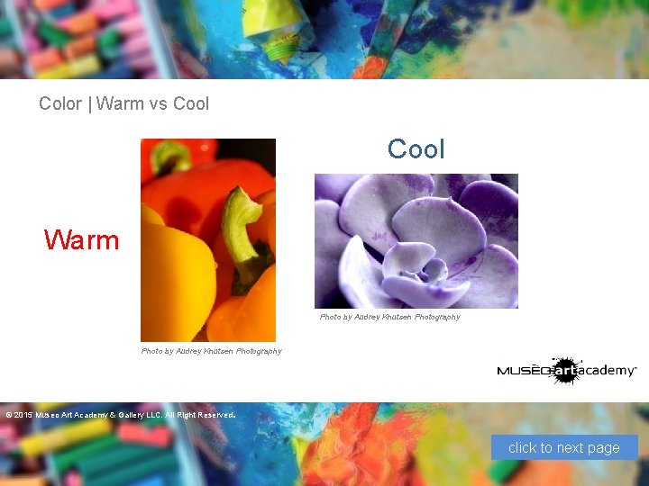 Color | Warm vs Cool Warm Photo by Audrey Knutsen Photography © 2015 Museo