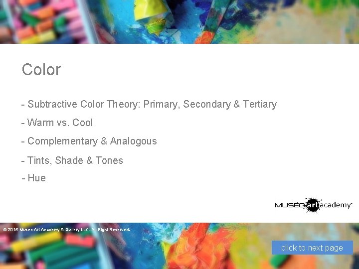 Color - Subtractive Color Theory: Primary, Secondary & Tertiary - Warm vs. Cool -