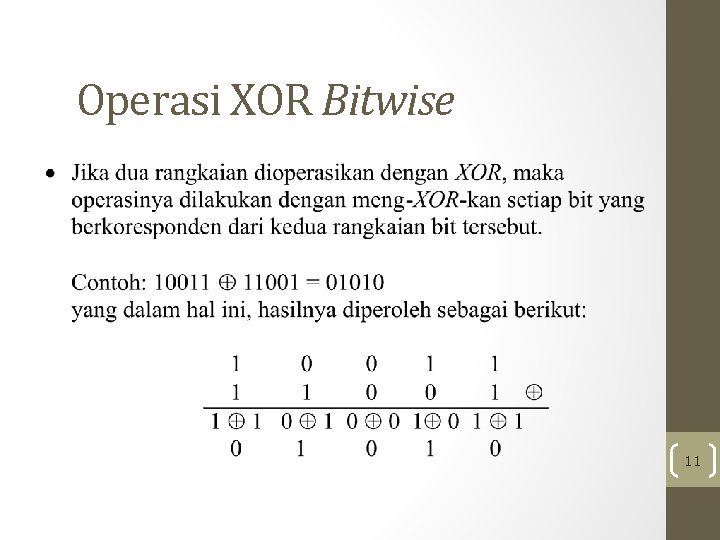 Operasi XOR Bitwise 11 