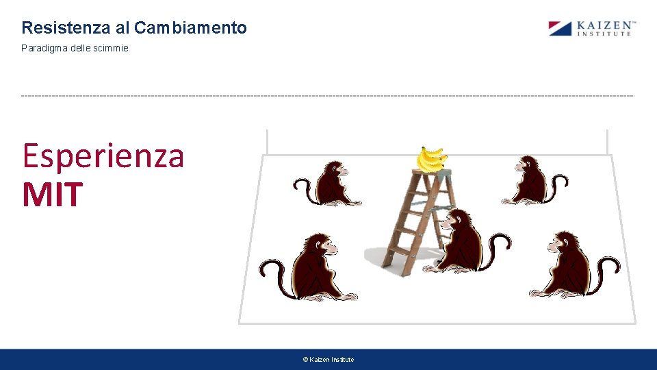 Resistenza al Cambiamento Paradigma delle scimmie Esperienza MIT © Kaizen Institute Resistenza al Cambiamento Paradigma delle scimmie Esperienza MIT © Kaizen Institute