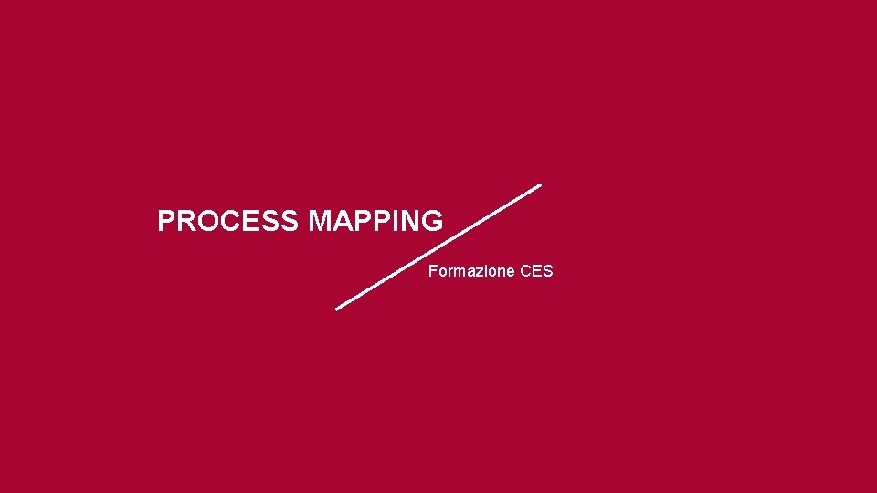 PROCESS MAPPING Formazione CES PROCESS MAPPING Formazione CES