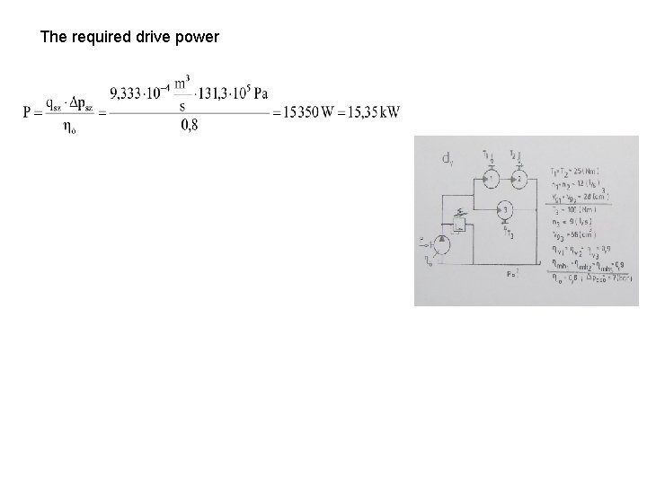 The required drive power 